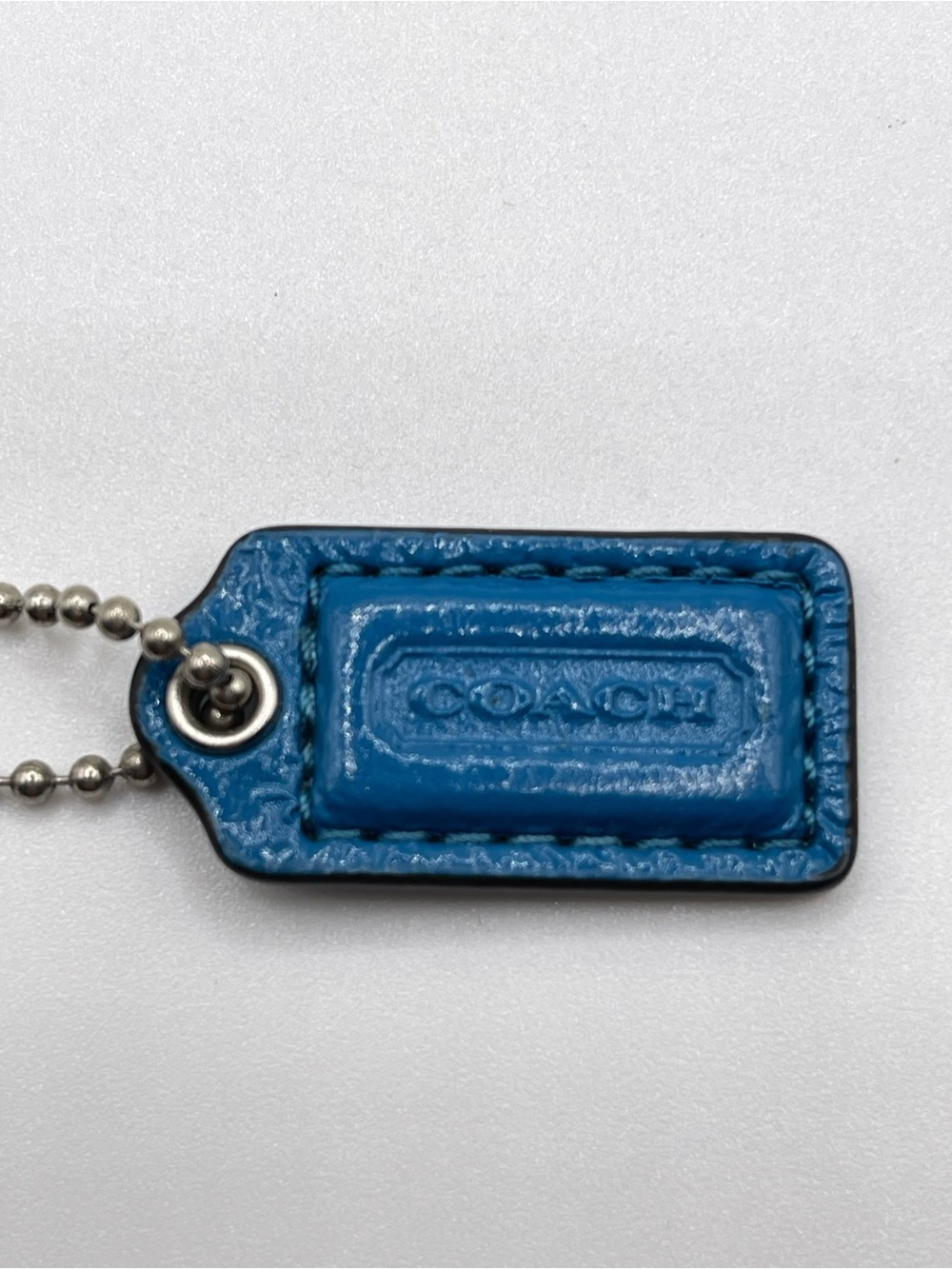 Coach Blue Leather Hang Tag